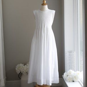 Strasburg Dress White Smocked Size 14 Sleeveless Special Occasion Flower Girl